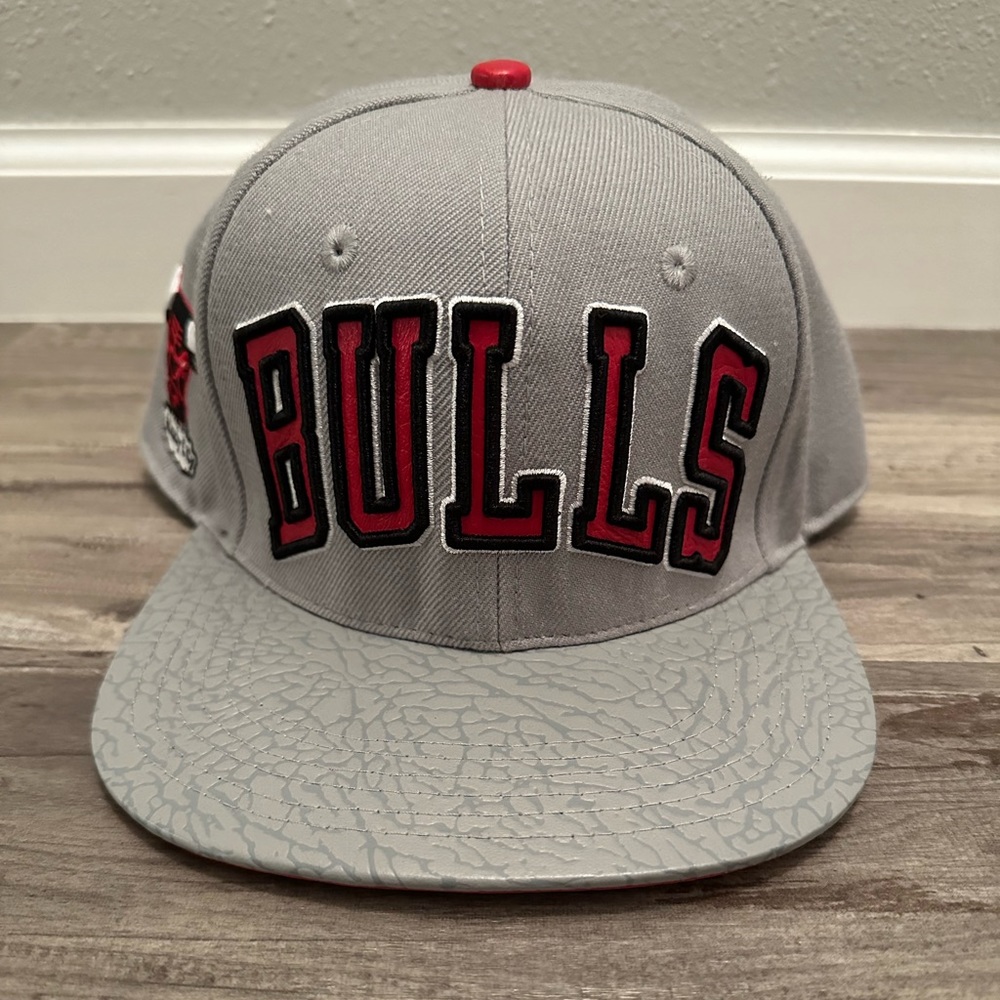 Chicago bulls leather flat bill hat